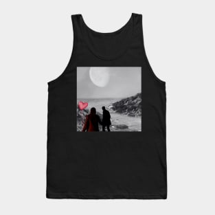 Valentine Wall Art - Dangerous date on the shore - Unique Valentine Fantasy Planet Landsape - Photo print, canvas, artboard print, Canvas Print and T shirt Tank Top